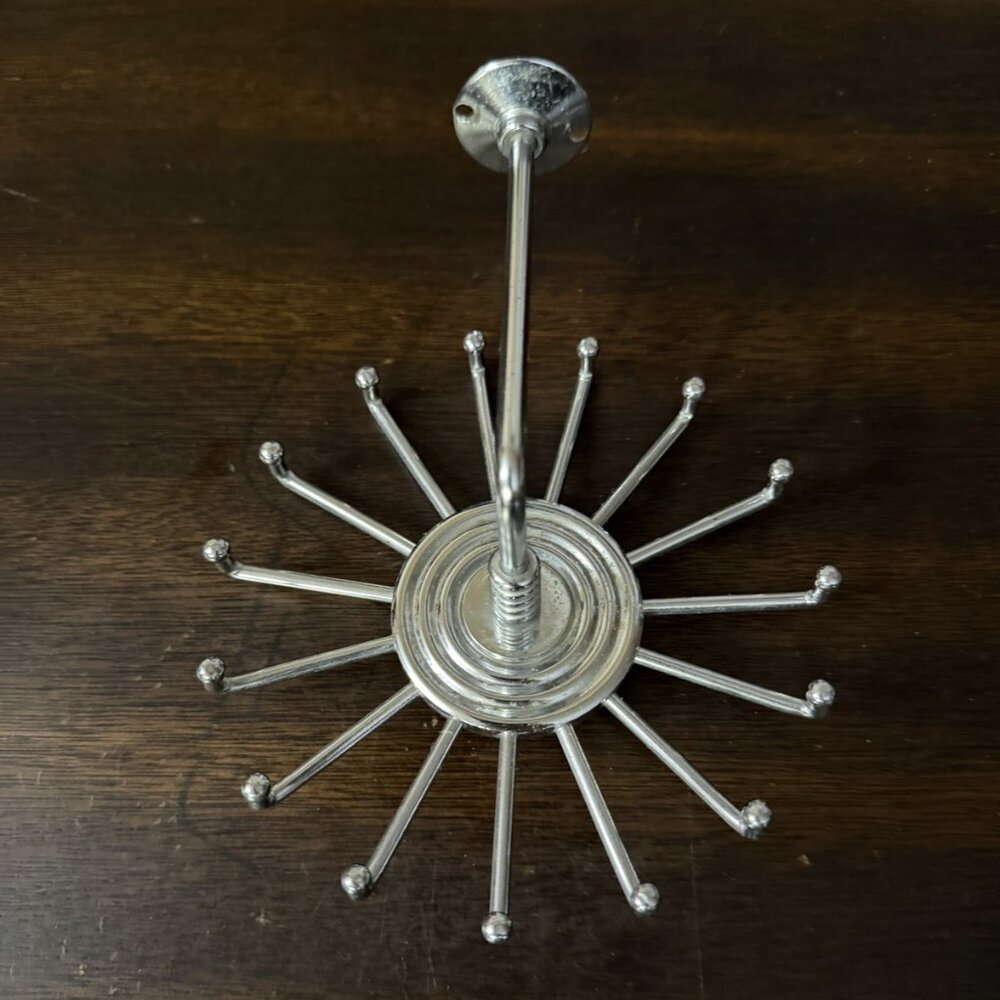 Vintage Mid Century Metal Round Tie Holder
